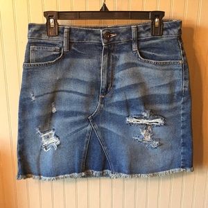Arizona jean co blue jean skirt size‎ 9 distressed details